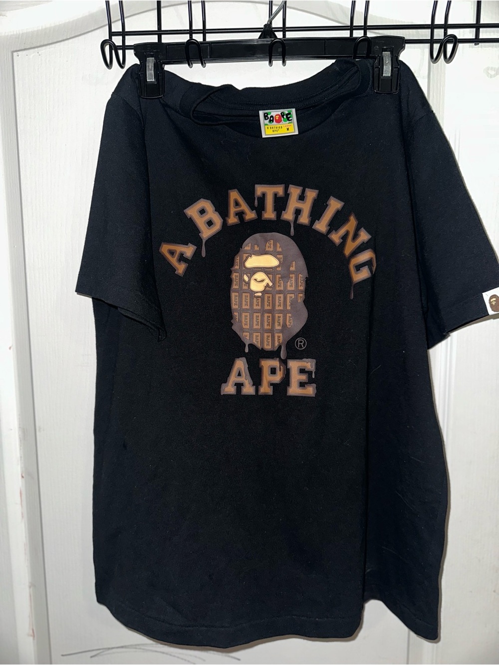 Bape Black Tee with Brown Ape Logo